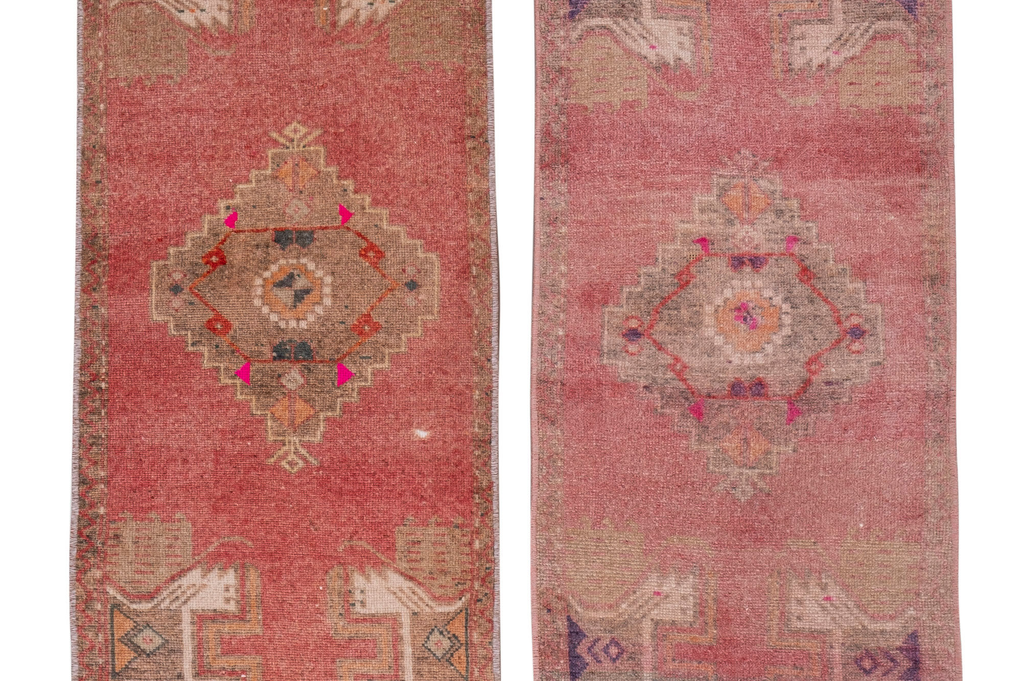 Distressed Turkish Rugs, 1970s, Set of 2 45 x 112 - 45 x 115 cm