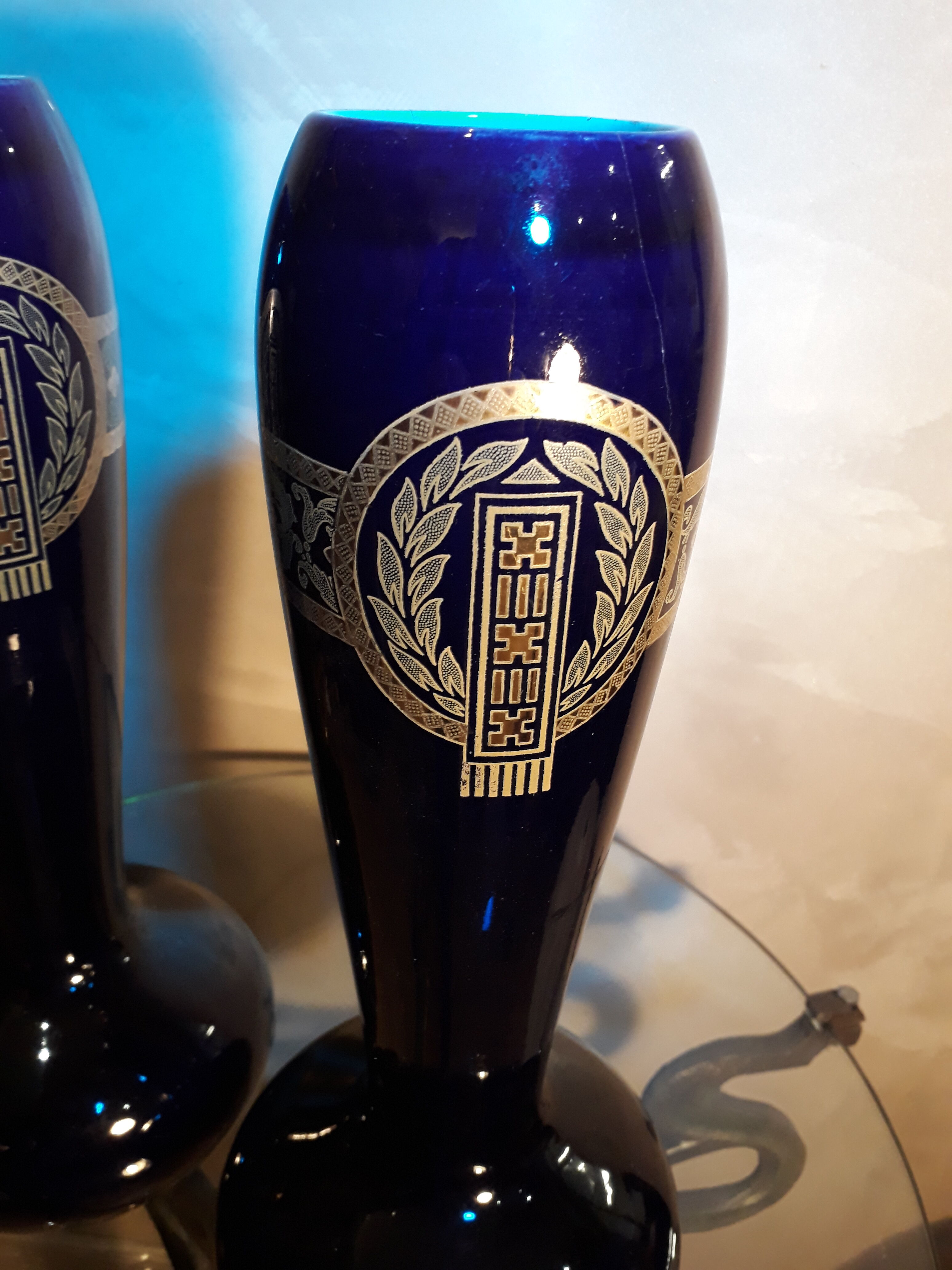 2vases in sarreguemines 38x14 very classy with several feles