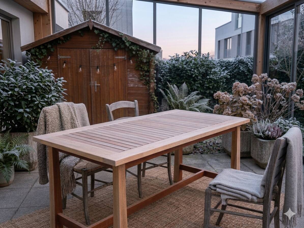 Rectangular dining table in exotic wood