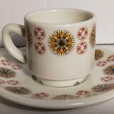 Five vintage Chauvigny porcelain espresso cups