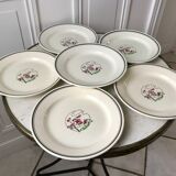 Set of 6 flat plates salins model "april" years 30-40