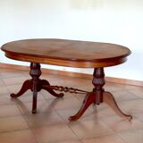 Empire style extendable dining table in solid exotic wood and mahogany veneer