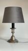 Silver and Velvet Metal Candlestick Lamp