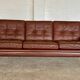 Danish mid-century Svend Skipper cognac 3 person sofa 1960s