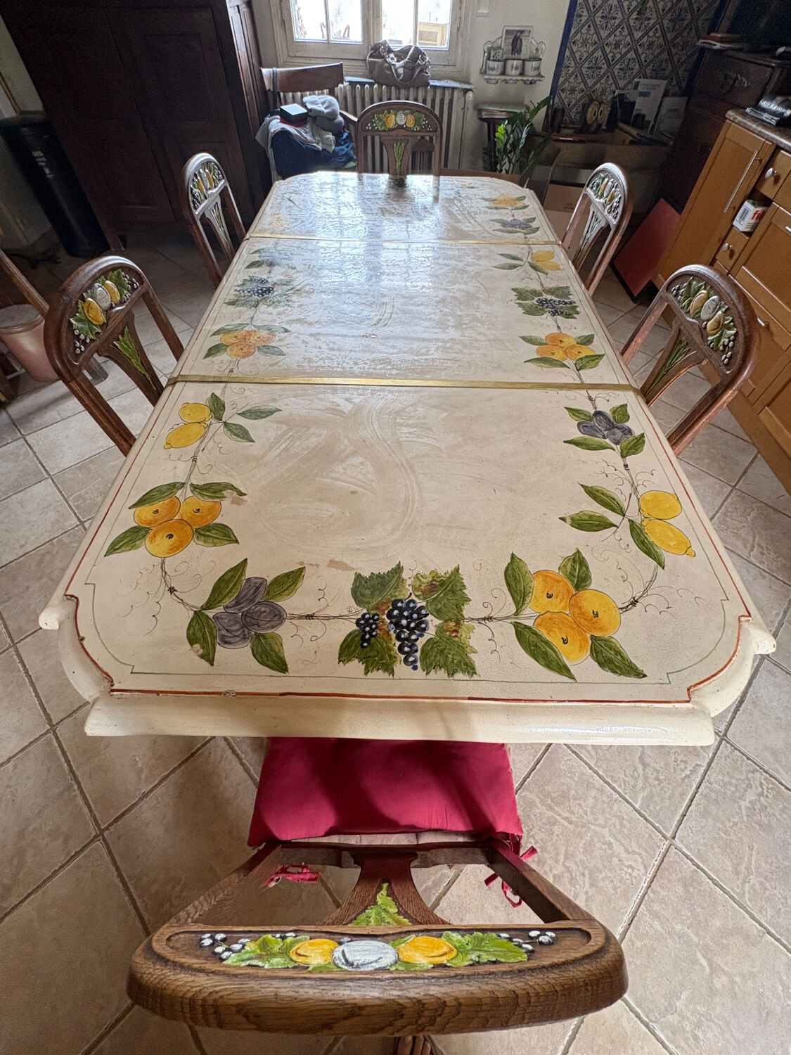 Table de cuisine en pierre de lave émaillée