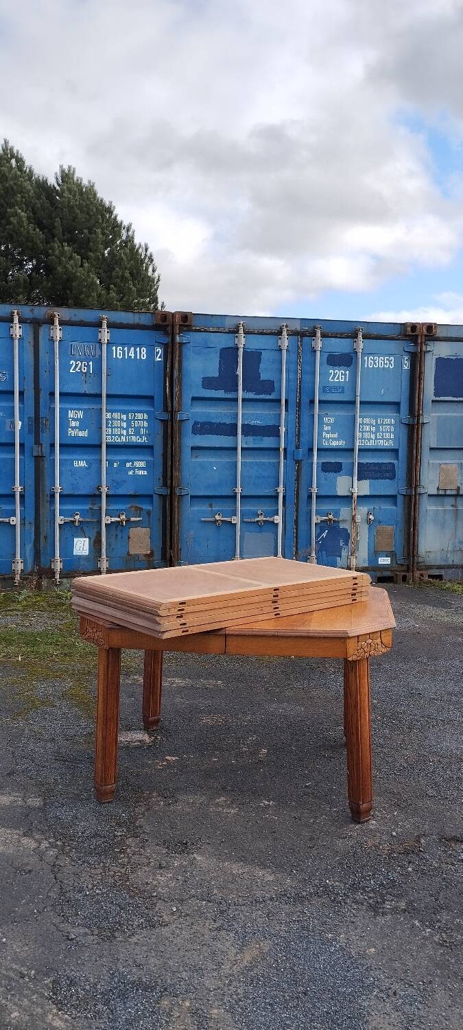 Solid wood art deco table, with extensions
