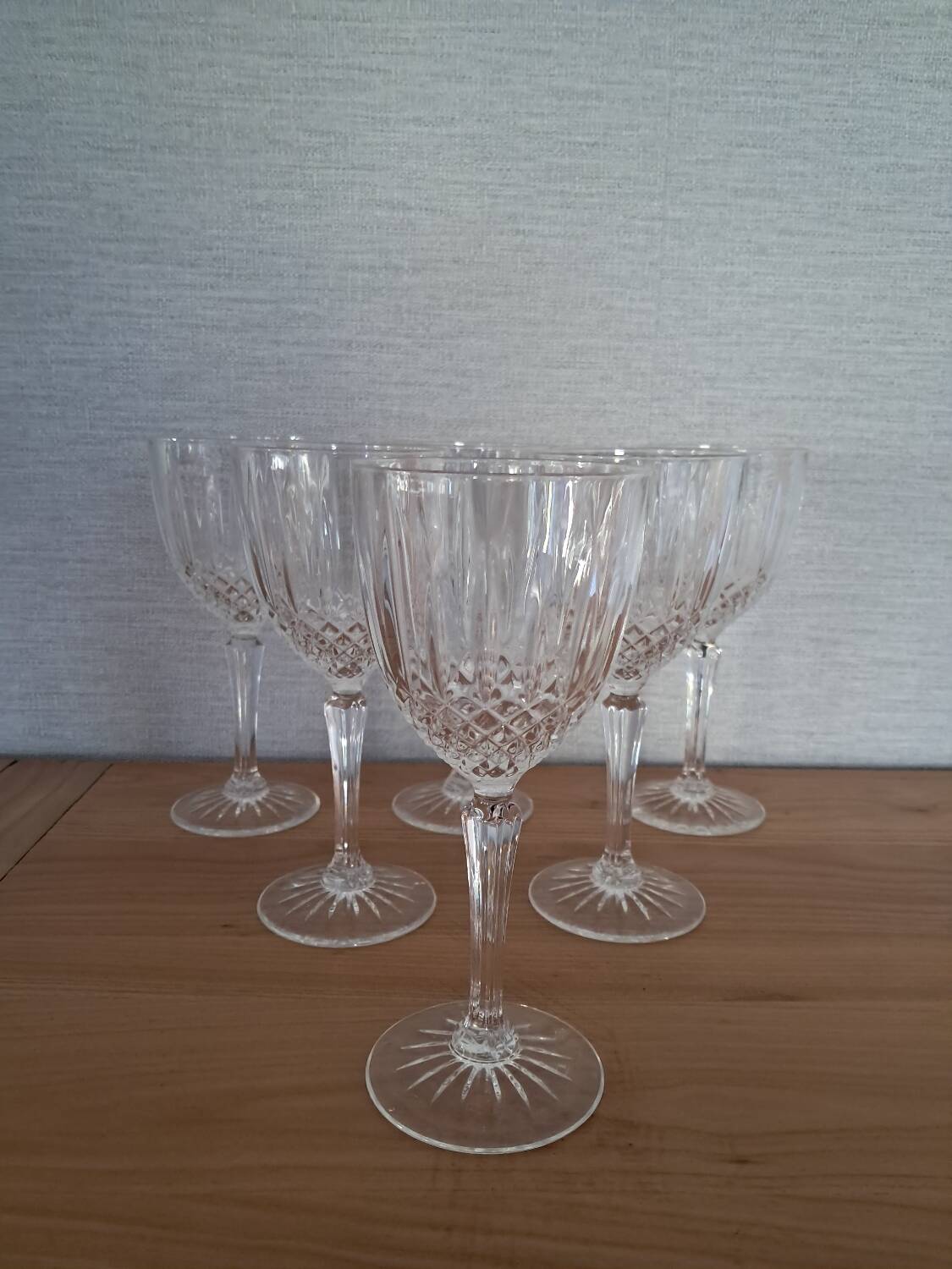 6 brand new crystal glasses from the Arques crystal factory, Constance model