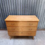 Vintage Scandinavian wooden chest of drawers
