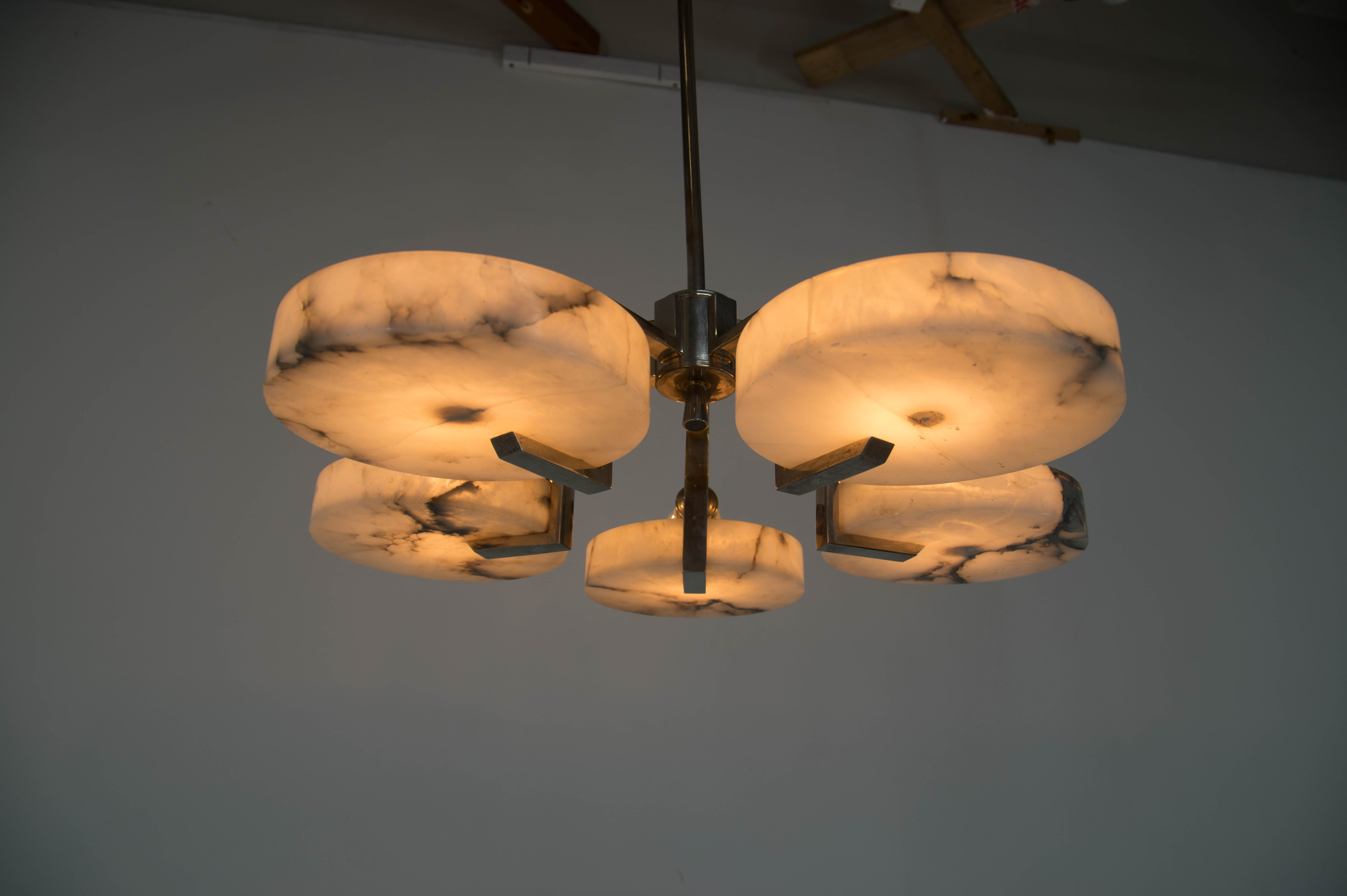 Marble art deco chandelier, 1930