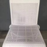 White woven resin garden chair