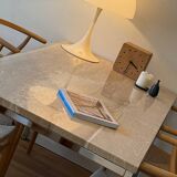 Table à manger de luxe en marbre chromé du milieu du siècle