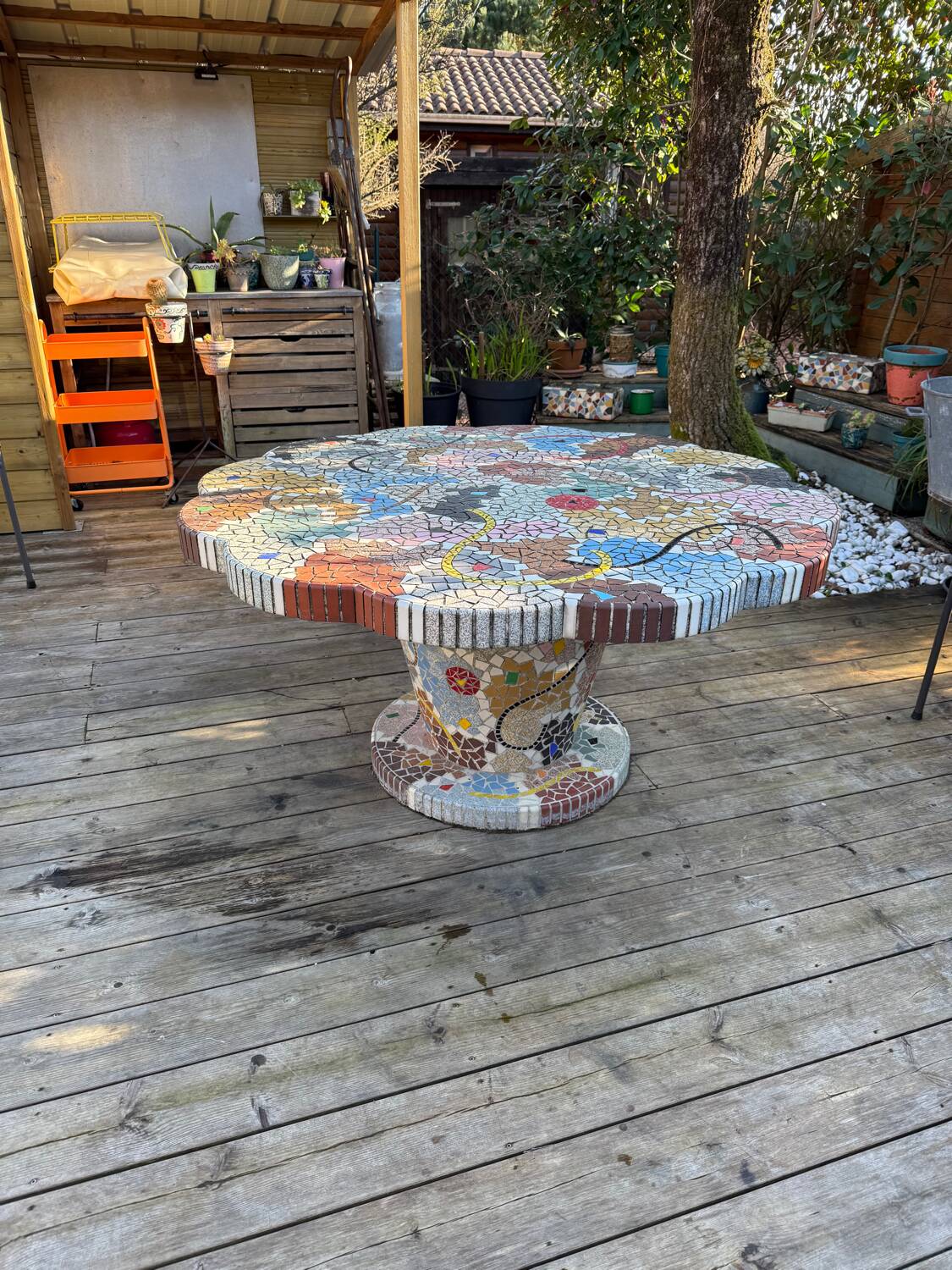 Unique model mosaic outdoor table