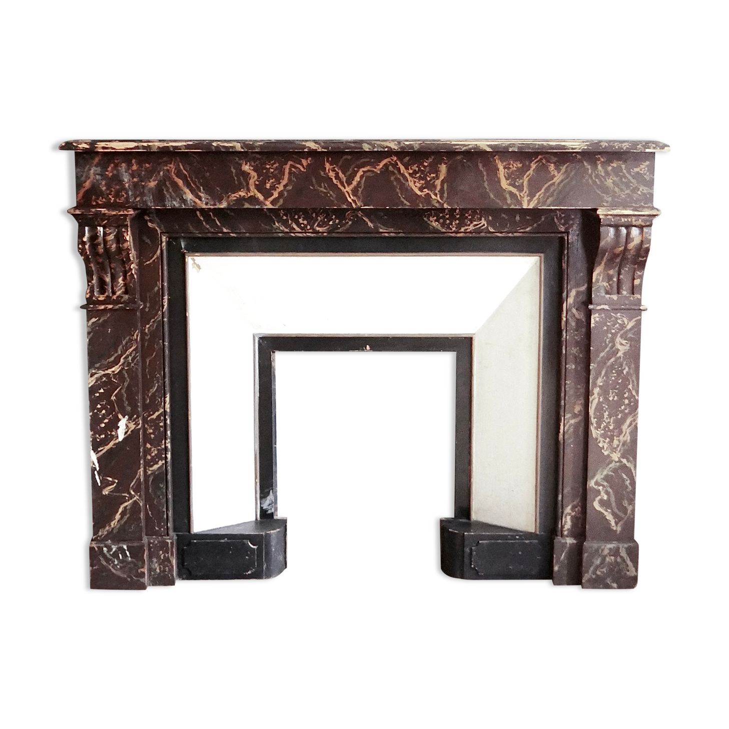 Antique wooden fireplace mantle