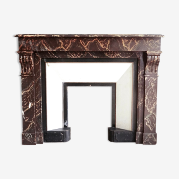 Antique wooden fireplace mantle