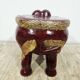 Antique elephant xl side stool / 19th century / unique boho chic piece.