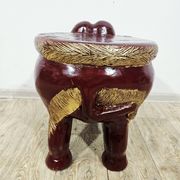 Antique elephant xl side stool / 19th century / unique boho chic piece.