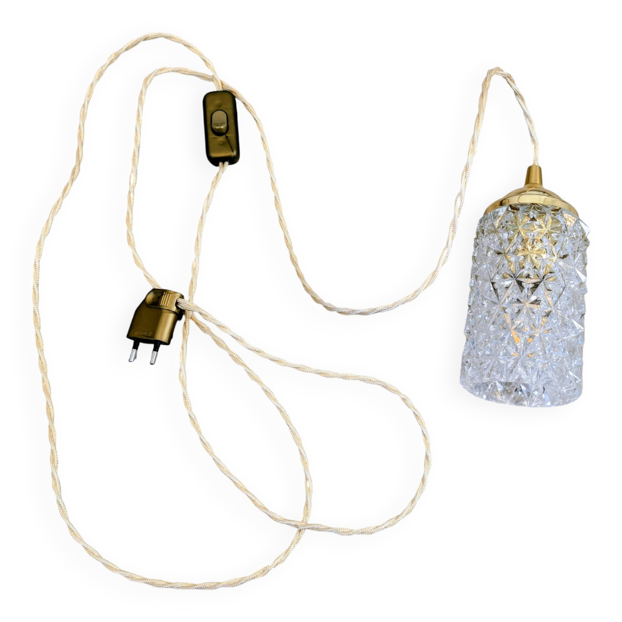 Baladeuse en verre taillé des années 60 - Lumière d'appoint (2 disponibles)