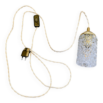 Baladeuse en verre taillé des années 60 - Lumière d'appoint (2 disponibles)