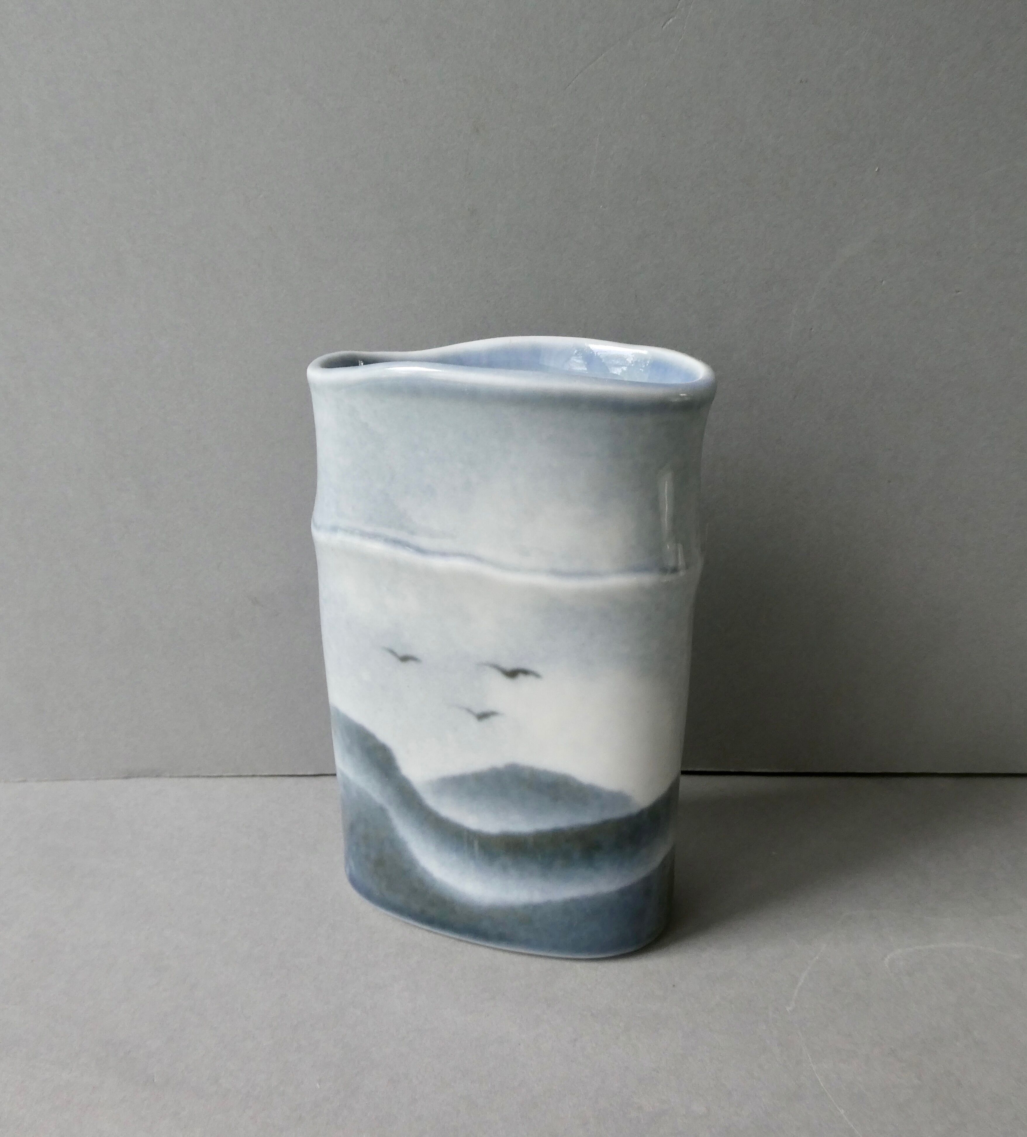 Virebent porcelain vase, Claire Debril reed model