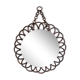 Rattan round mirror - $54