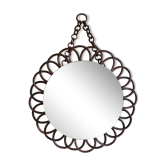 Rattan round mirror - $54
