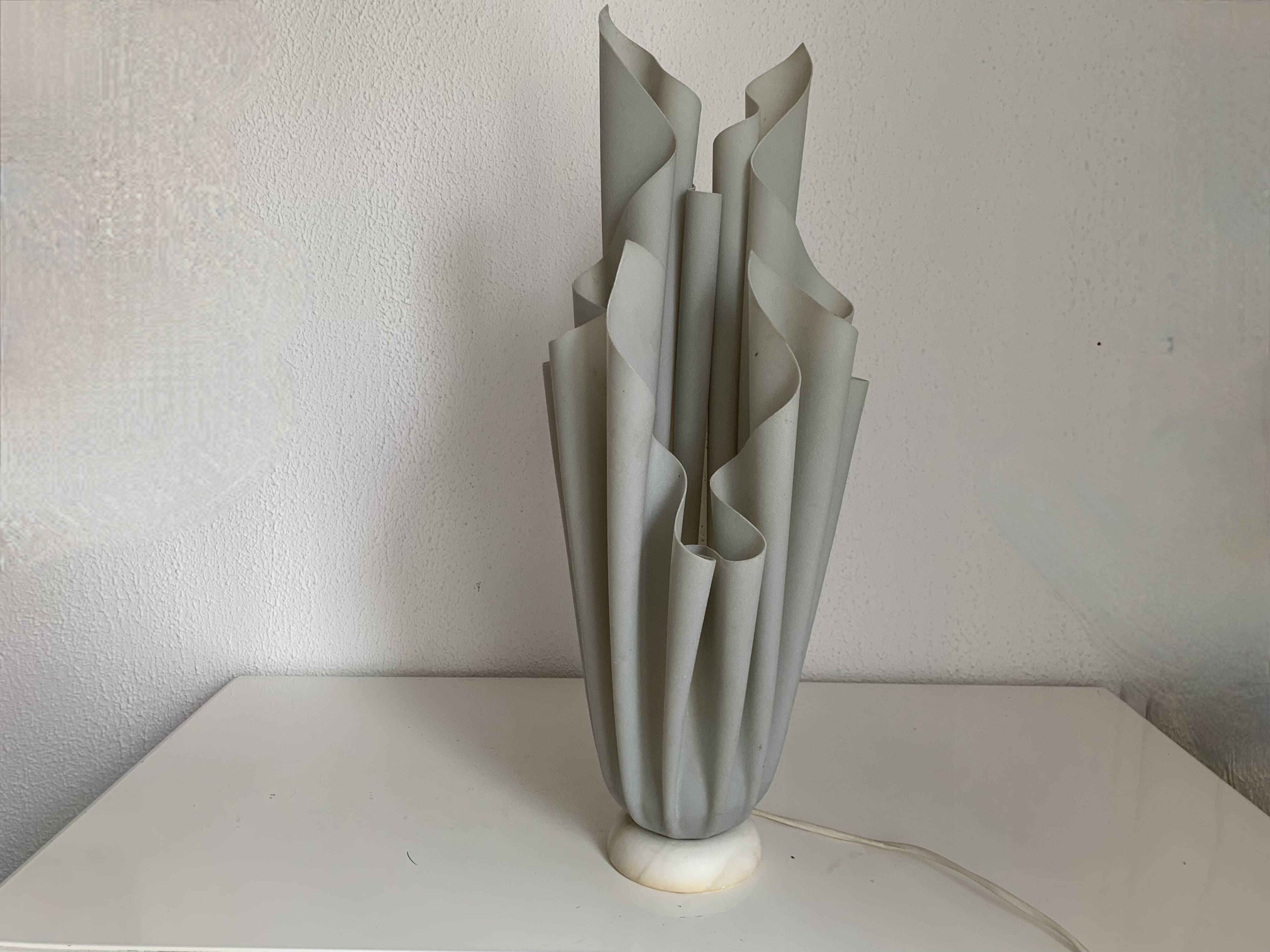 Vintage 1970s Georgia Jacob Athena Mouse Grey Draped Lamp - 50cm