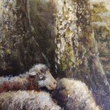 Peinture à l'huile sur toile avec cadre ancien