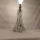 Twisted crystal lamp base signed vannes france 30cm