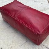 Red leather floor cushion
