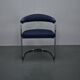 Anton Lorenz for Thonet "Ss33" chrome Armchair in blue fabric , 1970s