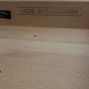 Oval extendable dining table in beech with Danish design.