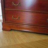 4-drawer chest of drawers – Cherry stain – Imitation Empire style – 80s