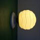 Applique globe vintage art déco en opaline jaune pâle
