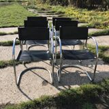 Italian bauhaus chrome dining chairs, 1970s, set of 6