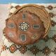 Table basse tam-tam en rotin vintage