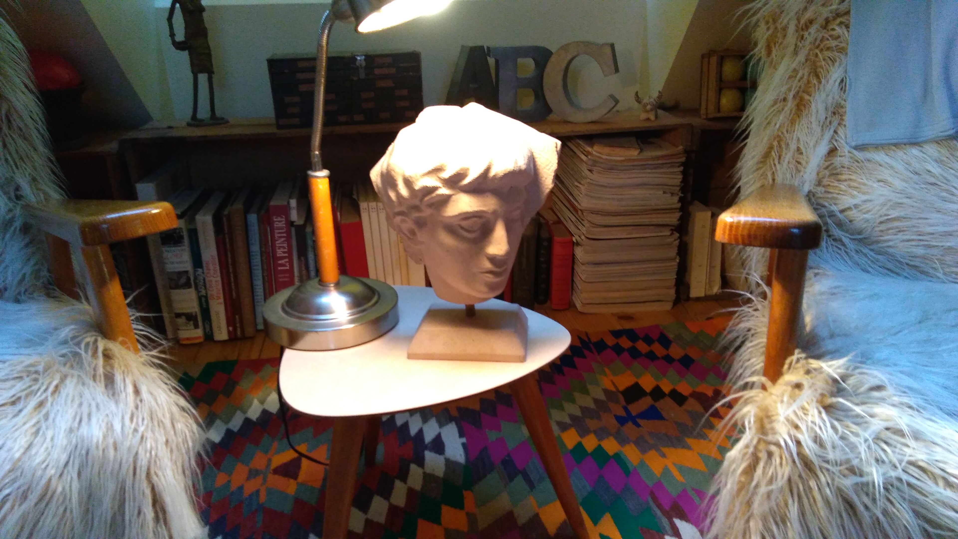 Ephebe head in sandstone