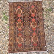 Vintage Hand-Knotted Wool Tribal Turkmen Chic Bohemian Star Rug