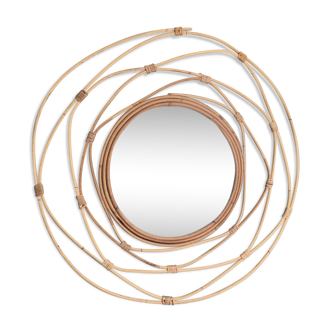 Natural rattan mirror 60cm