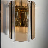 Pair of Italian smoked glass wall lights 1970