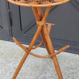 Petite table d appoint porte manteau vintage en rotin