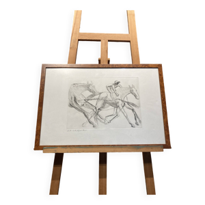 dessin hippique encadré.