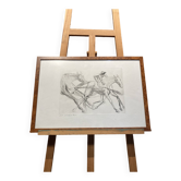 Framed horse drawing.
