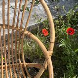 Pair of rattan patio armchairs