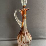 Grande aiguière en cristal taillé doublé