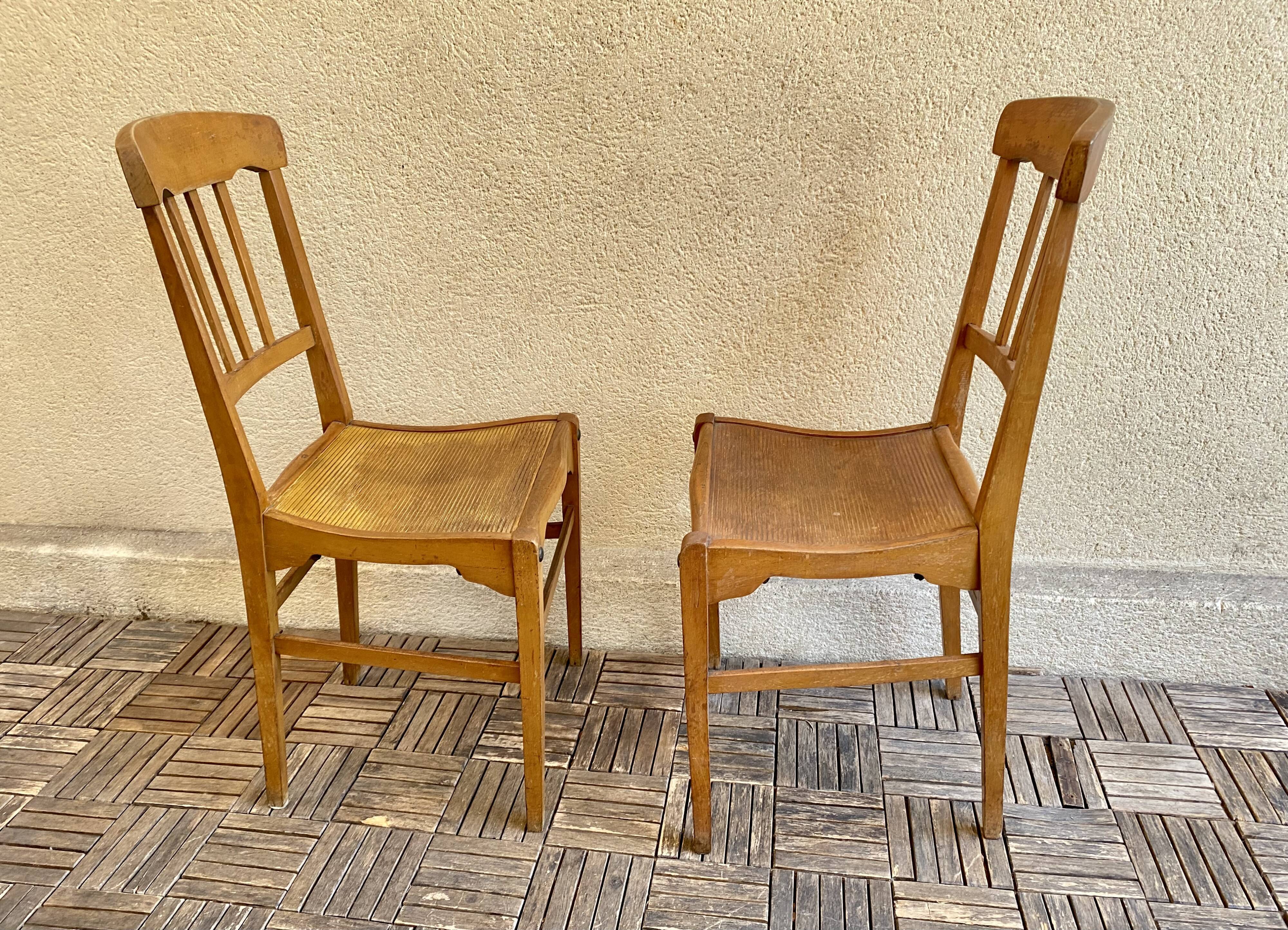 Paire de chaise bistrot Stella France vintage années 50