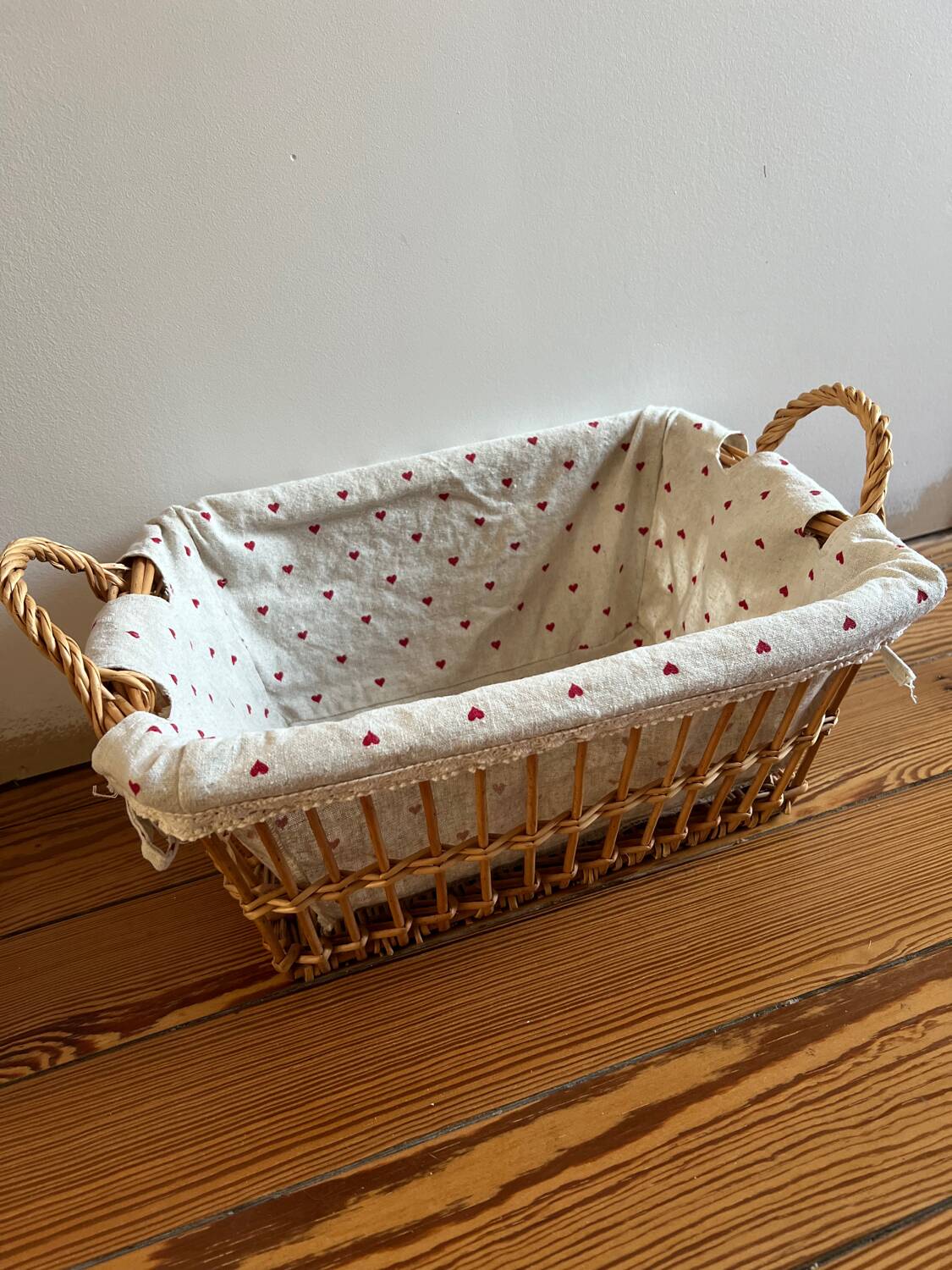 Rustic vintage wicker storage basket