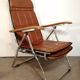 Fauteuil inclinable et pliant en skaï marron Maule Marga fabriqué en Italie vintage 1970
