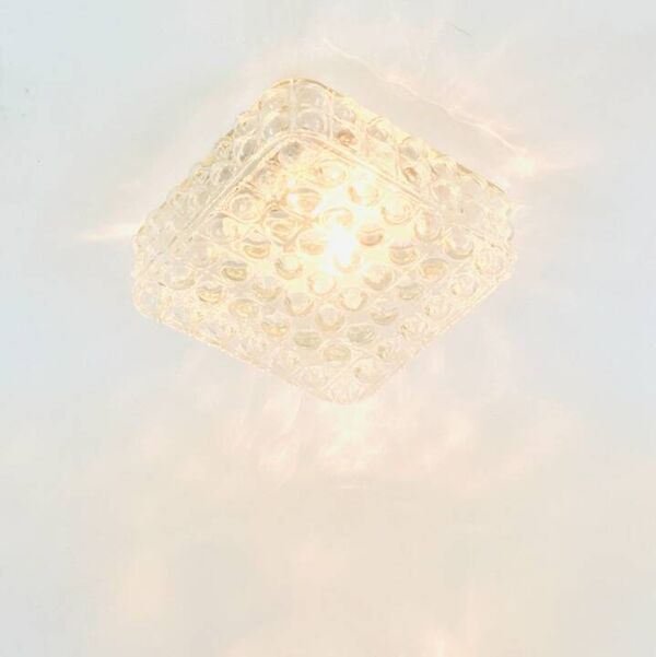 Lustre en verre bulle de style mid-century par Helena Tynell pour Limburg, années 1970.