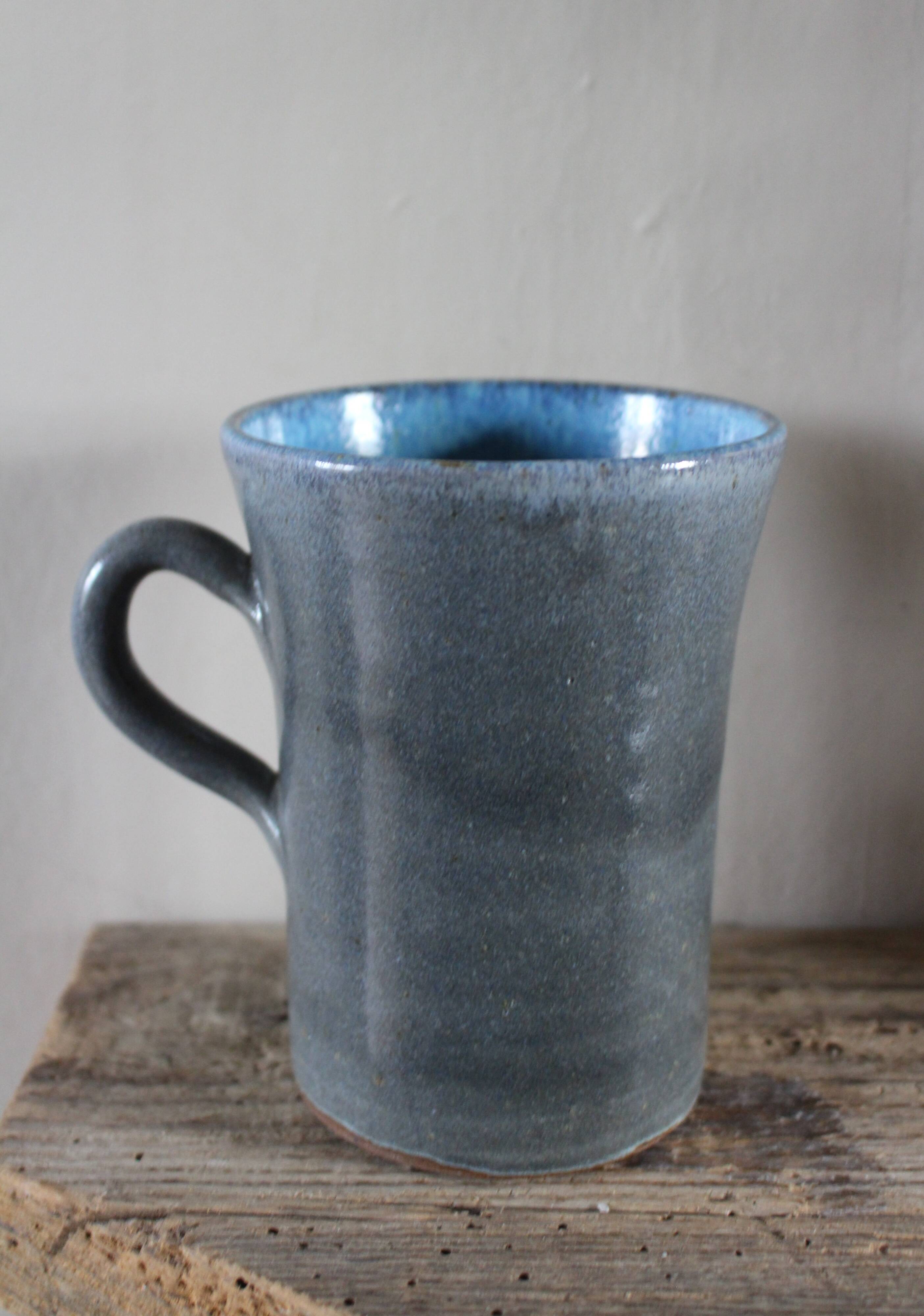 Blue grey mug artisan pottery