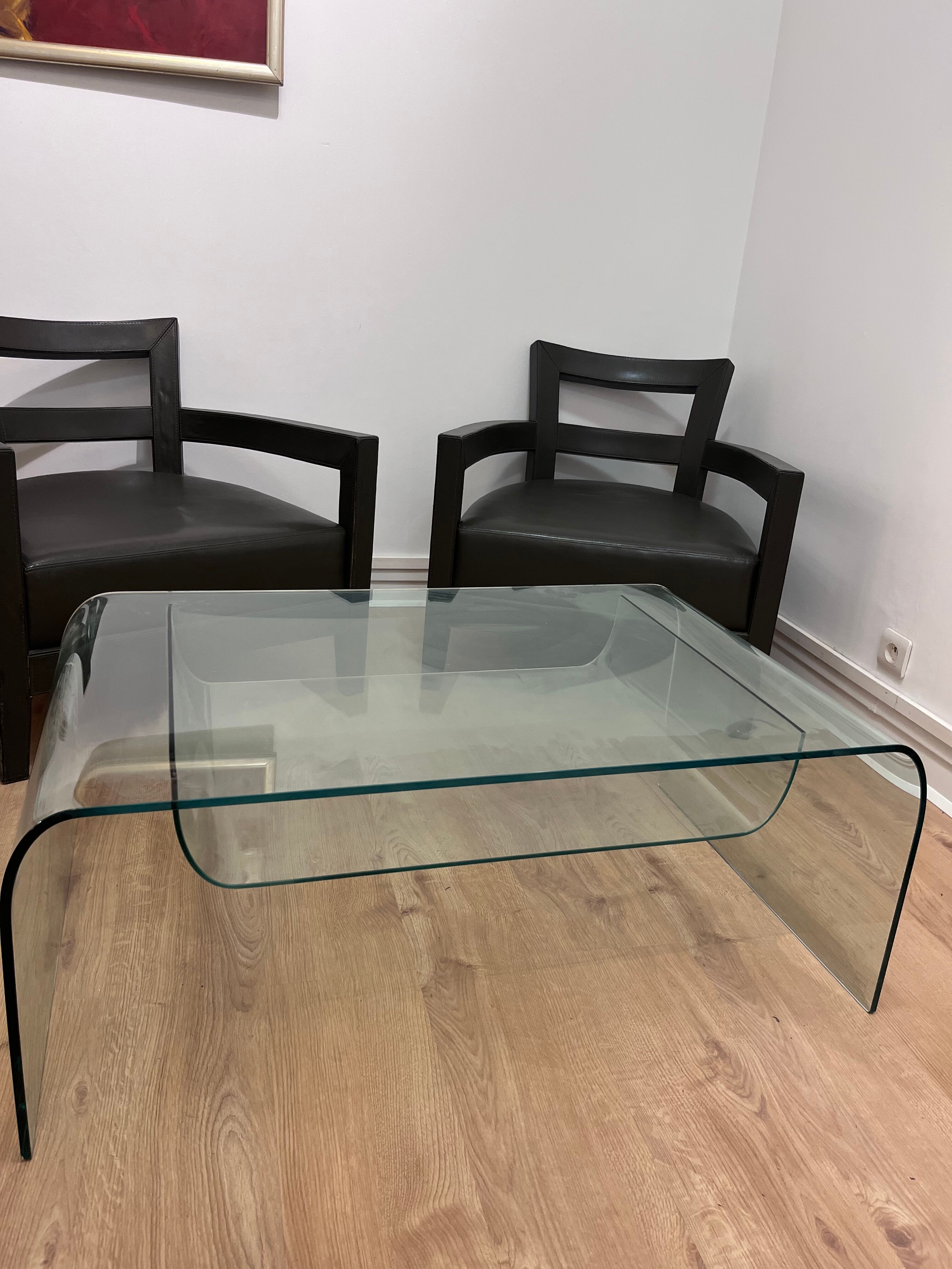 Glass coffee table